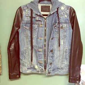 BLANKNYC DENIM LEATHER JACKET