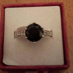 Sze 9 Sterling Silver black stone ring