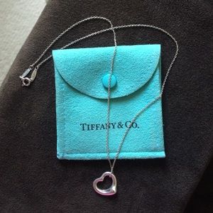 Authentic Tiffany & Company open heart necklace