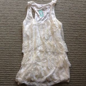 Maurice  lace lined cream sleeveless top