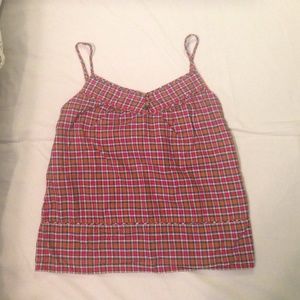 J. Crew plaid tank hidden pockets!