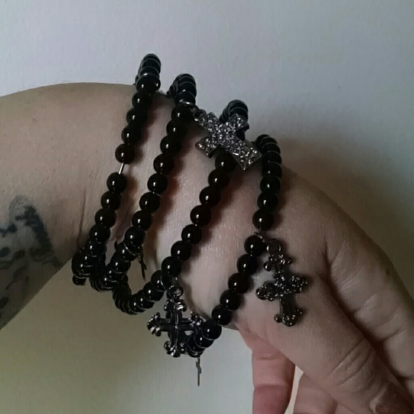 Cool Layered Crosses Bracelet // Free w/Purchase!!