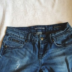 Distressed Denim "Skinny Crop" Designer Jeans