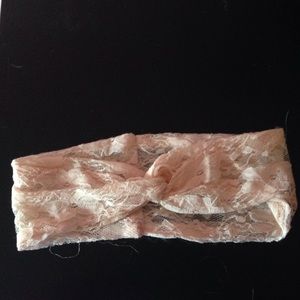 Pink lace headband