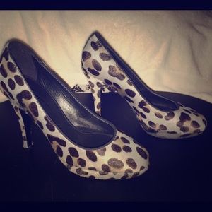 J. Crew Pia Calf Hair Pumps Gray