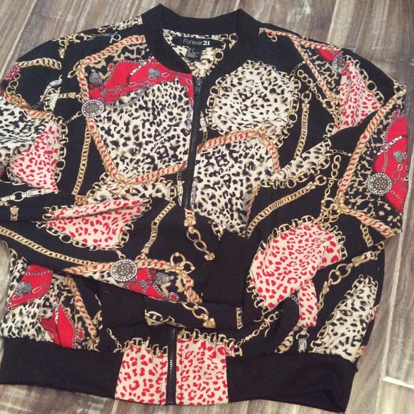 NWOT versace inspired f21 bomber jacket.