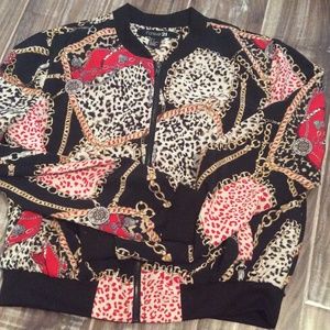 NWOT versace inspired f21 bomber jacket.