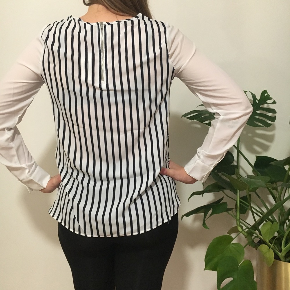 Striped chiffon blouse