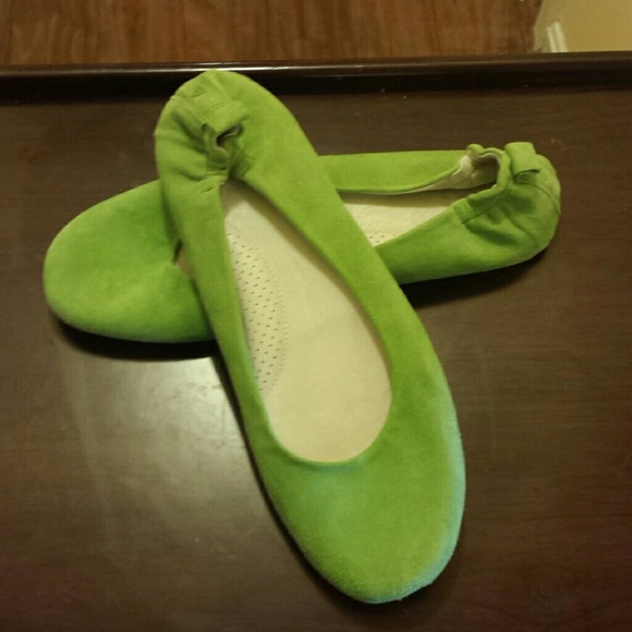 Green ballet flats.