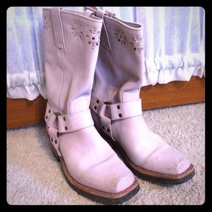 Rose pink FRYE cowboy boots