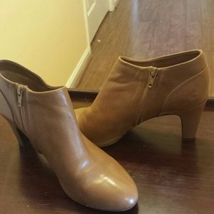 British tan j. Crew leather booties.