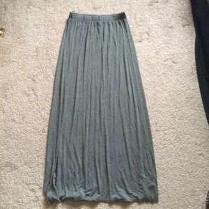 Long grey maxi skirt.