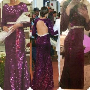 Purple sequin formal dress