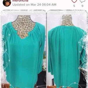 Blue blouse.