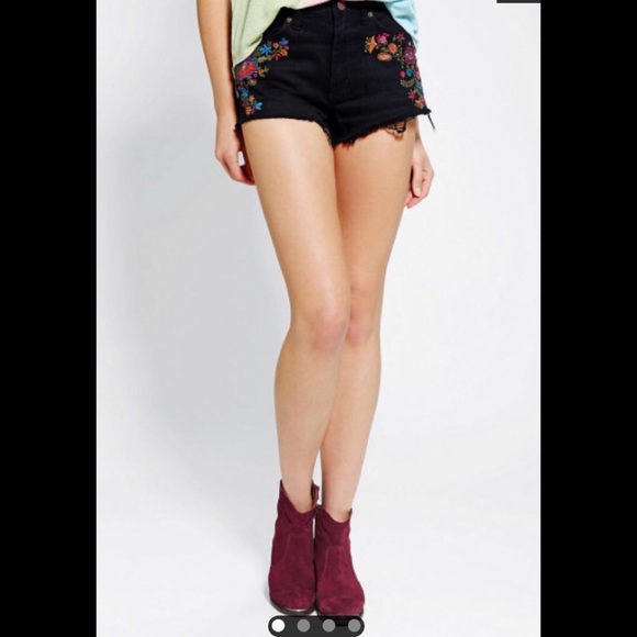 BDG Urban Outfitters Black Embroidered Shorts