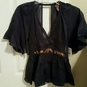 FREE PEOPLE NWT navy top size 2