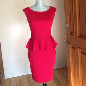 Red peplum 'Mad Men' style dress