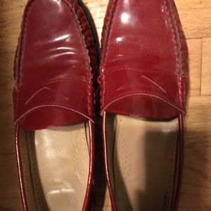 Cole Haan red leather loafers