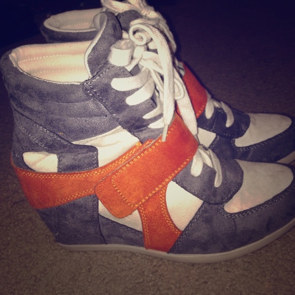 JustFab Shoes - Sneaker wedges and cigarette case bundle!