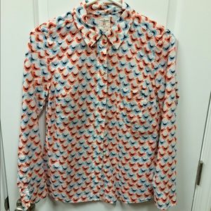 Gap vintage print button down blouse