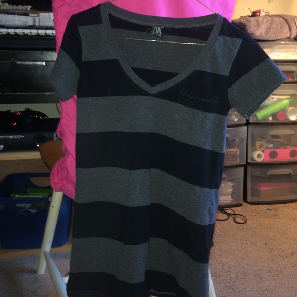 black and grey striped shirt