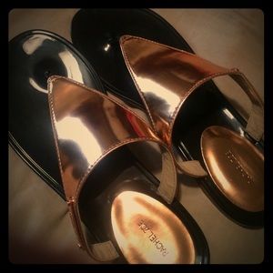 Rachel Zoe rose gold sandals 8