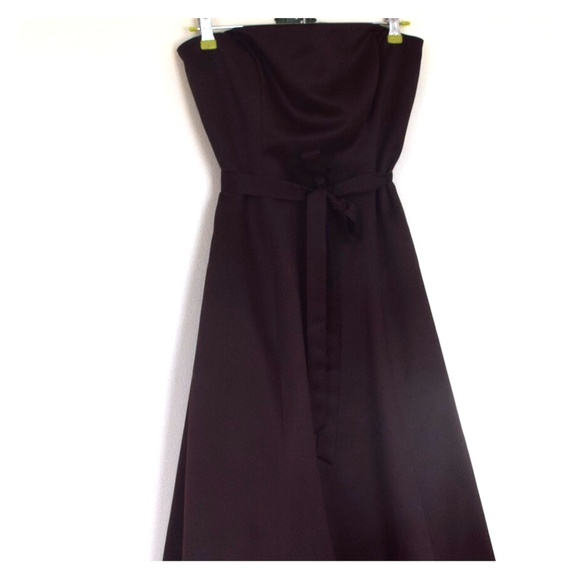 Papell Boutique formal chocolate brown satin dress