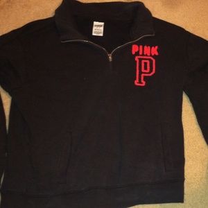 Victorias Secret PINK Black Half Zip Jacket