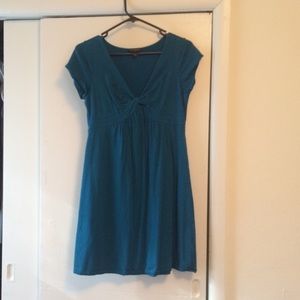 Blue cap sleeve banana republic dress