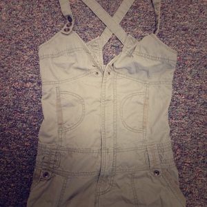 Grayish Green Jumpsuit - Capri Length