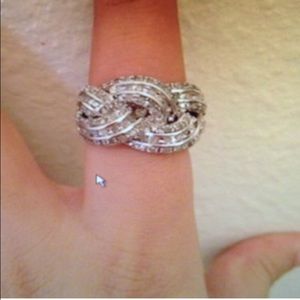 1 carat diamond ring sterling silver