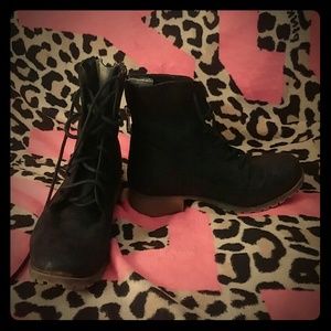 Black short combat boots