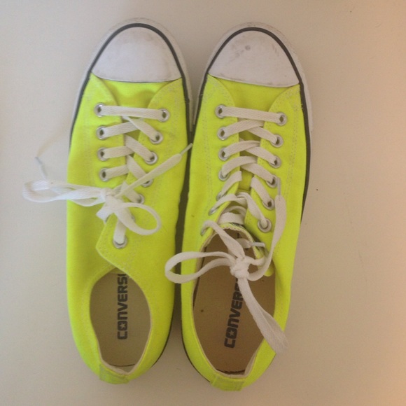 Neon yellow converse