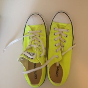 Neon yellow converse