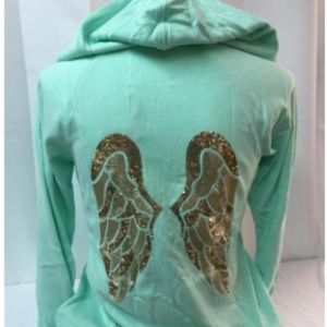 Victorias Secret Gold Wings Mint Hoodie