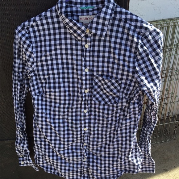 Black and white checkered flannel top