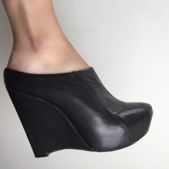 L.A.M.B Leather Platform Mules