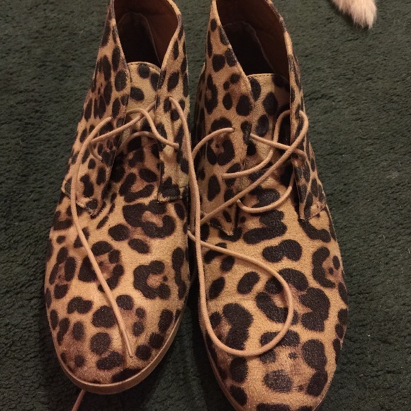Cheetah print booties