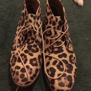 Cheetah print booties