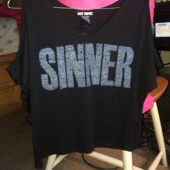 saint sinner open shoulder top