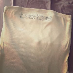 WHITE/cream Bebe tube top!