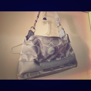 Light blue gray COACH purse