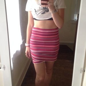Knit stripe skirt