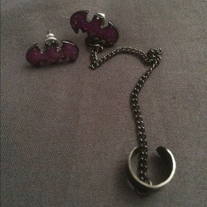 🌸Batman Earrings w/ Cuff🌸