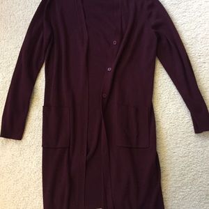 Extra long Maroon Cardigan