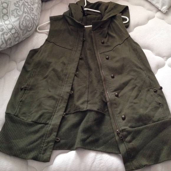 Green hooded vest