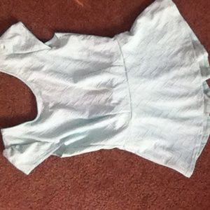 Mint green, open back, shirt