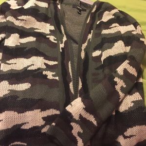 Army print cardigan