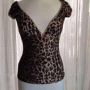 D&G underwear sheer animal print top.