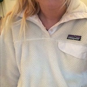 Patagonia re-tool snap fleece pullover white/cream